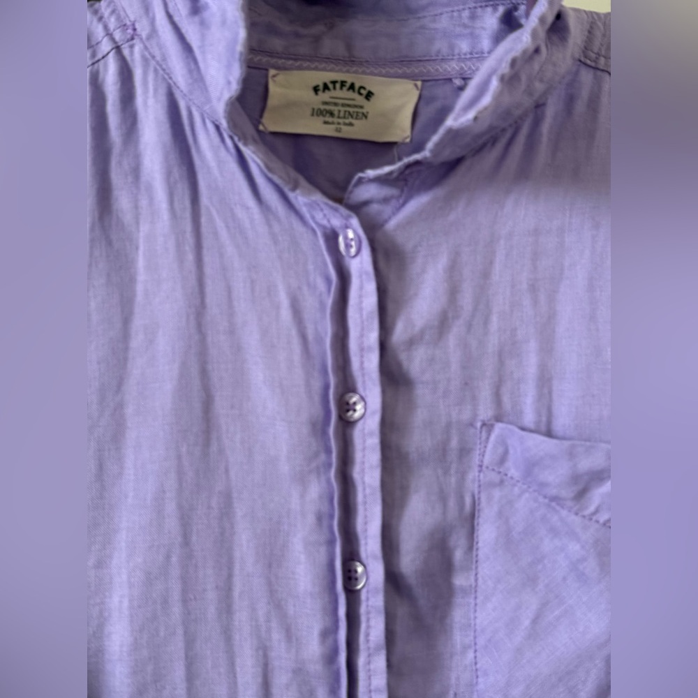Fat Face Lavender Linen Shirt - Picture 6 of 8